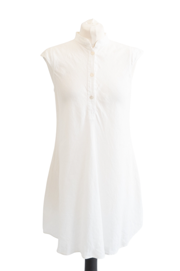 Giorgio Armani White Linen Sleeveless Tunic Top It42 UK 10