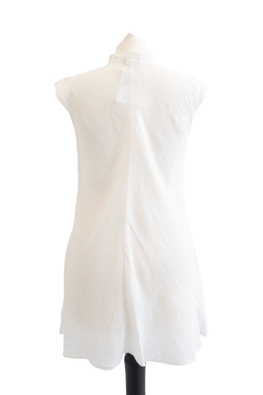 Giorgio Armani White Linen Sleeveless Tunic Top It42 UK 10