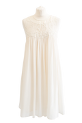 REISS Cream Jayden Cotton & Silk Blend embroidered Dress UK 10