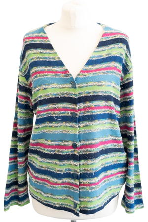 Missoni Sport Multicolour Striped Knit Cardigan UK 10