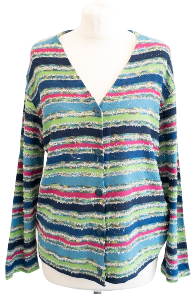 Missoni Sport Multicolour Striped Knit Cardigan UK 10
