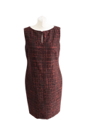 Max Mara Burgundy Textured Printed Knee Length Dress UK 14