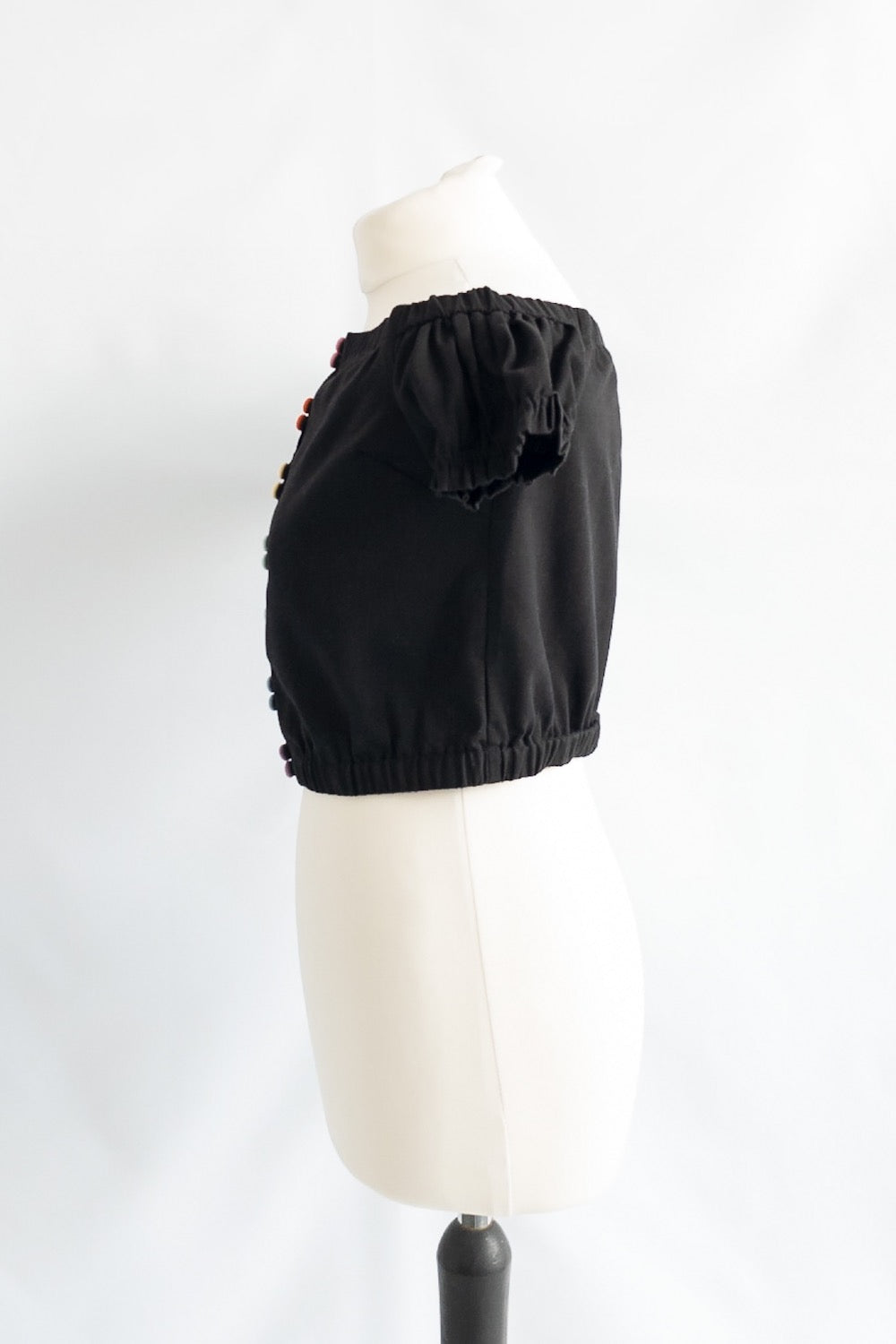 Olivia Rubin Black Rainbow Button Up Blouse UK 8