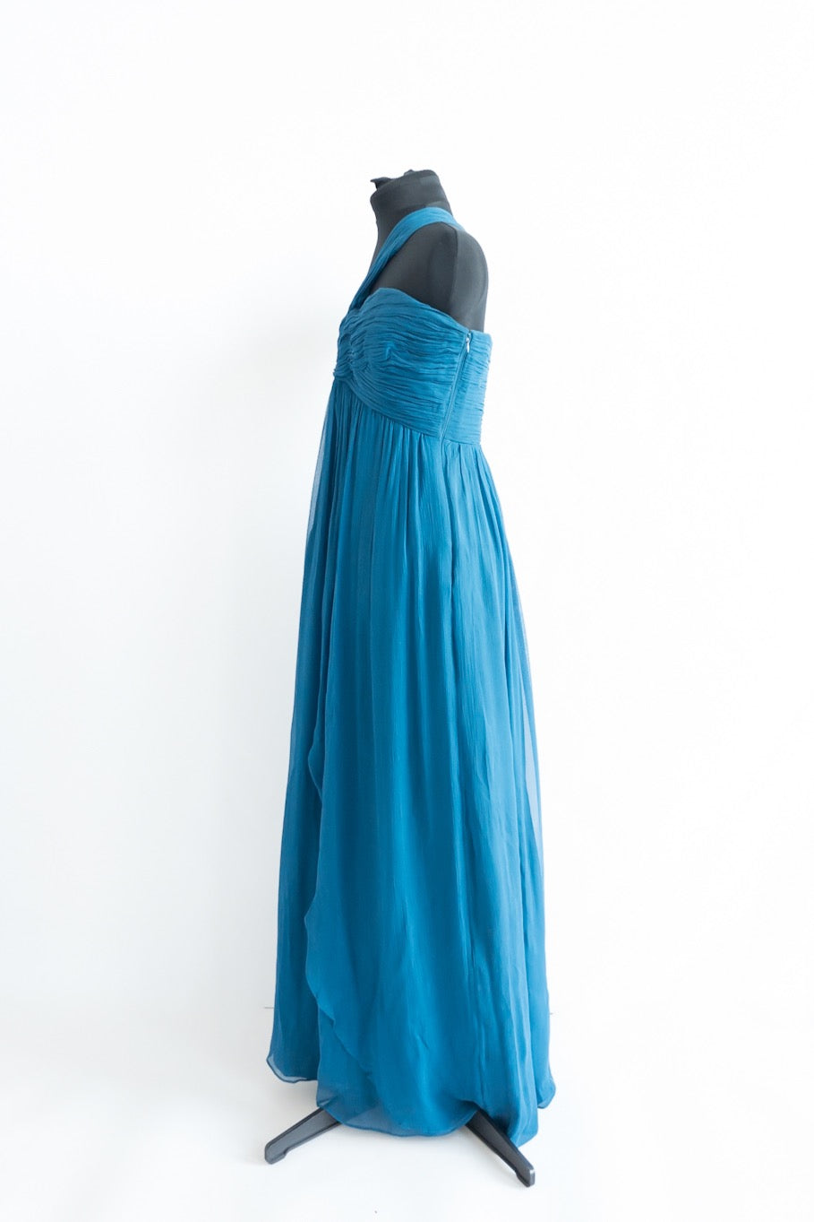 Coast Blue One Shoulder chiffon Maxi Dress UK 12
