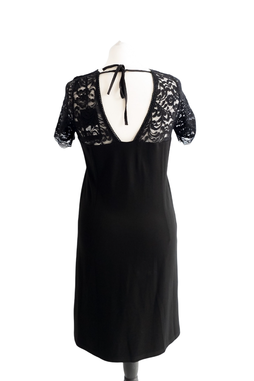 Maraislise Black A-line Lace Insert Mini Dress UK M/L