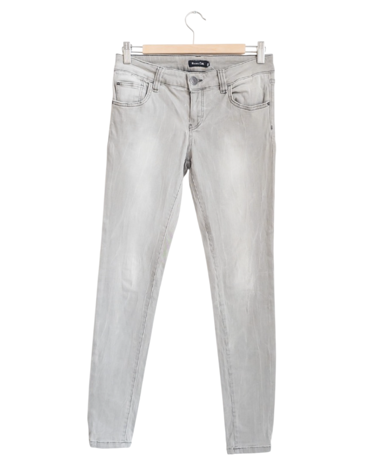 Massimo Dutti Grey Light Wash Skinny Jeans UK 10