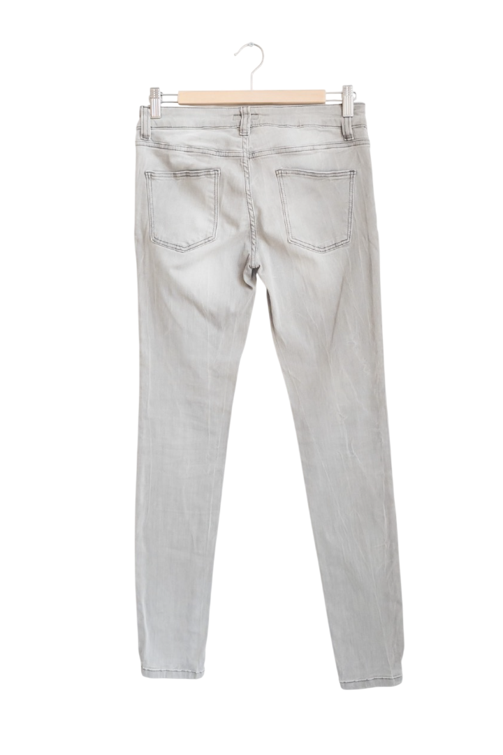 Massimo Dutti Grey Light Wash Skinny Jeans UK 10