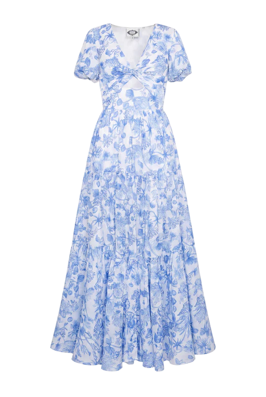 HOLLAND COOPER Giselle Dress Blue Seashell UK 8