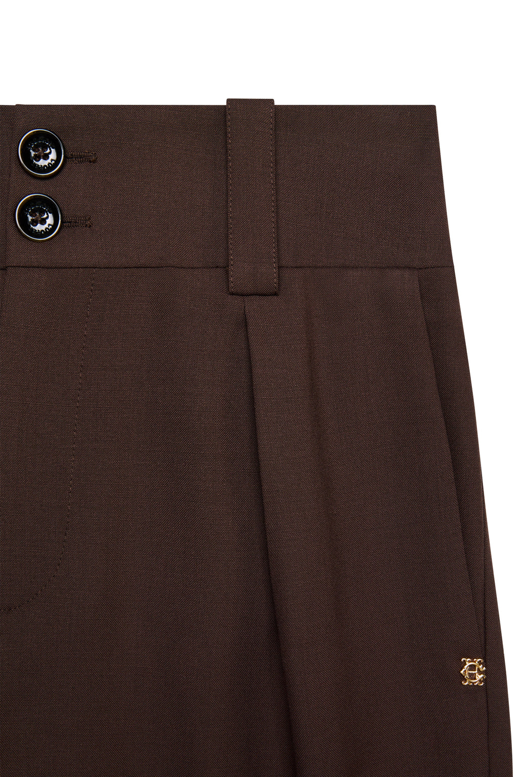 HOLLAND COOPER Brown High Waisted Wide Leg Trouser Walnut Twill UK 10