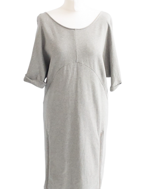 Whistles Grey Sweatshirt Dress With Zip Detailing UK 10