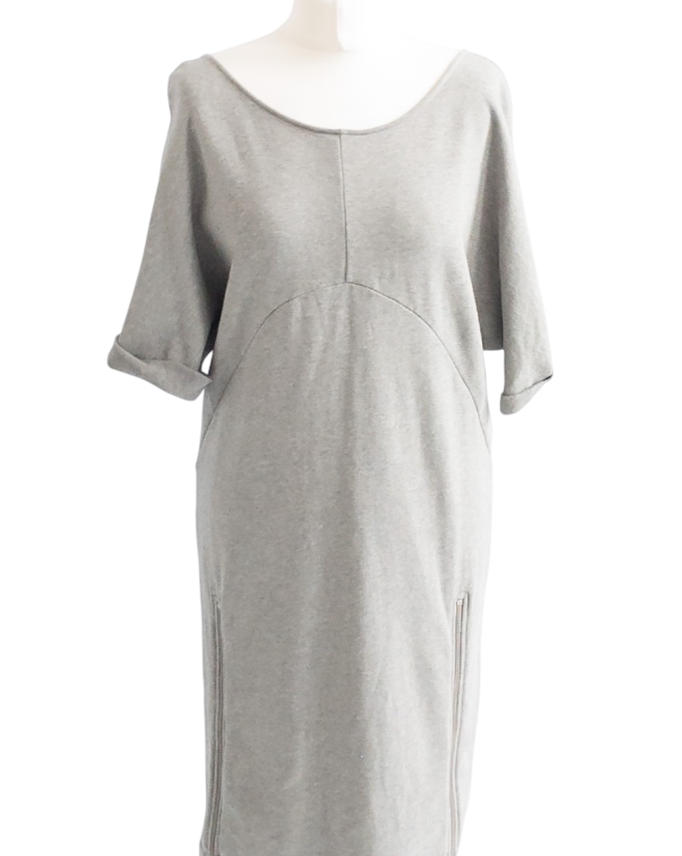 Whistles Grey Sweatshirt Dress With Zip Detailing UK 10