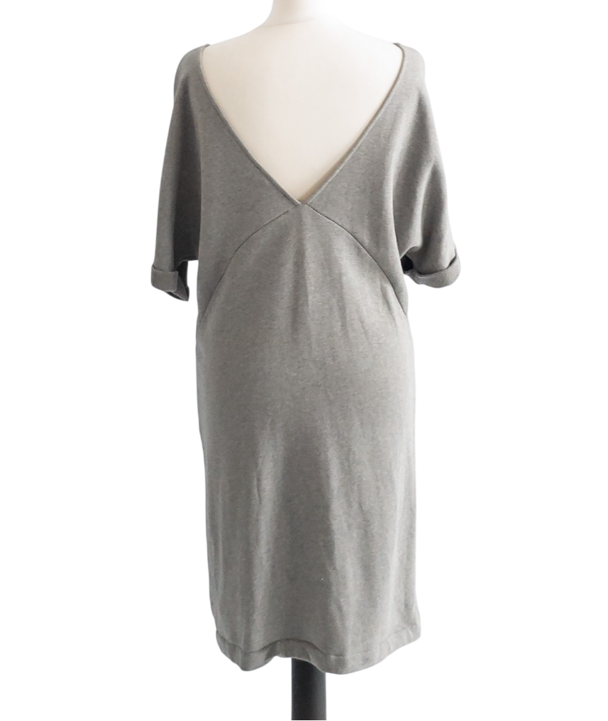 Whistles Grey Sweatshirt Dress With Zip Detailing UK 10
