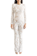 Nadine Merabi White I840 Bella Sequin Jumpsuit UK S/M