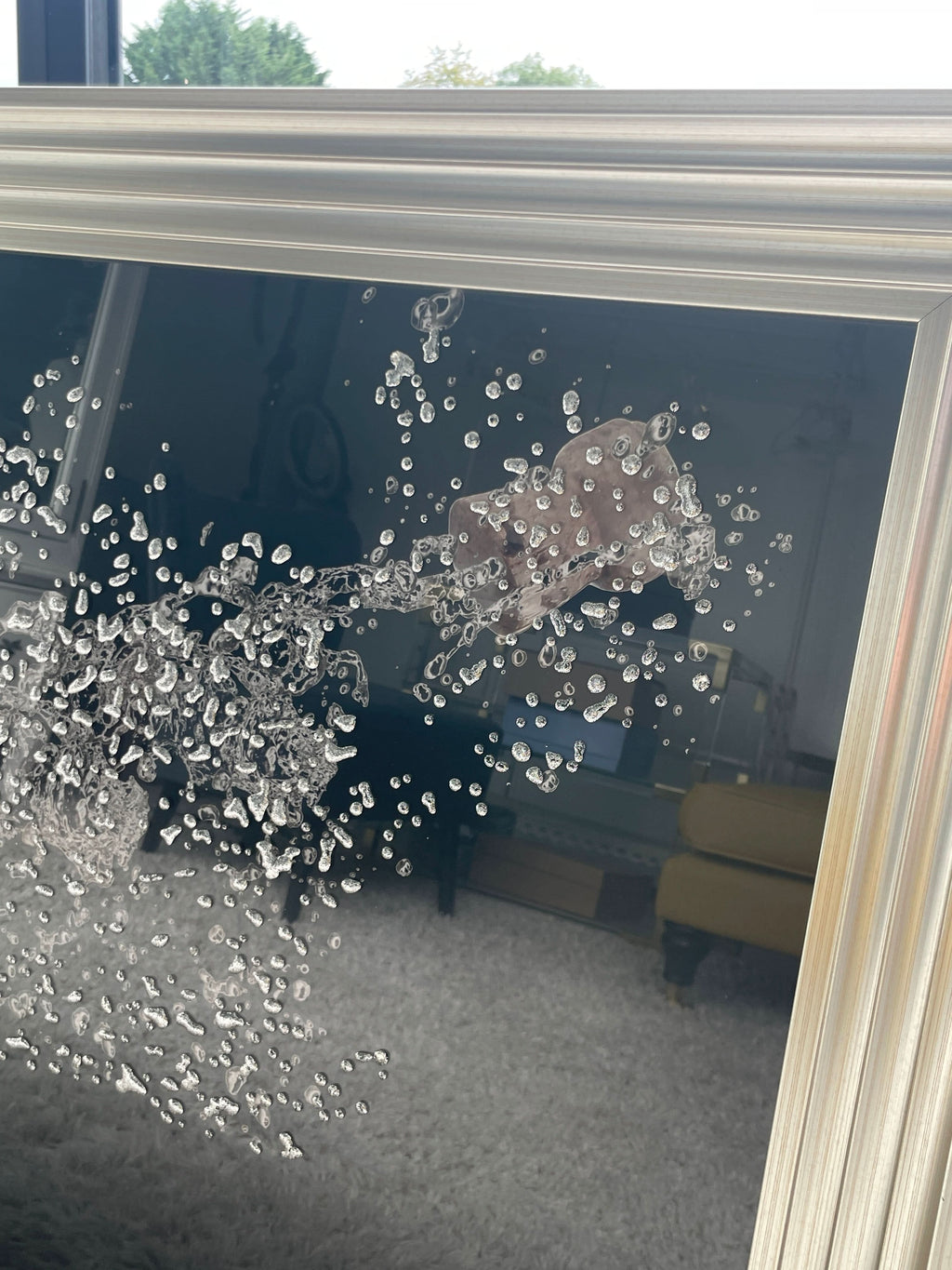 Metallic Popping Champagne Bottle Large Framed Wall Art