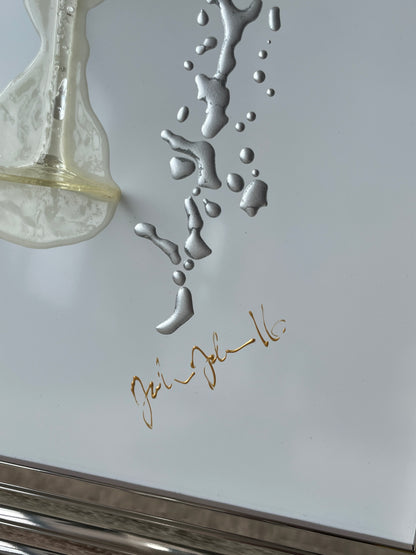 White 3d Cocktail Glass Large Wall Art