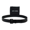 SAINT LAURENT Black YSL Logo-plaque 100% Calf Leather Belt 85cm UK S/M