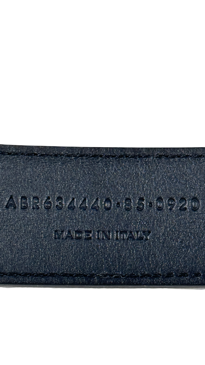 SAINT LAURENT Black YSL Logo-plaque 100% Calf Leather Belt 85cm UK S/M