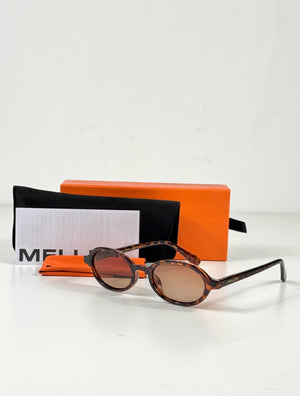 MELLER Oba Brown Oval Sunglasses In Case / Box