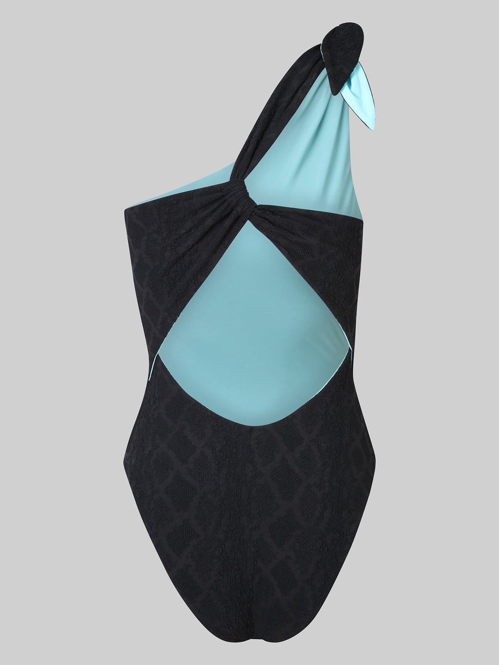 Baiah The Martinique Black Textured Rivulet Jacquard Swimsuit UK M