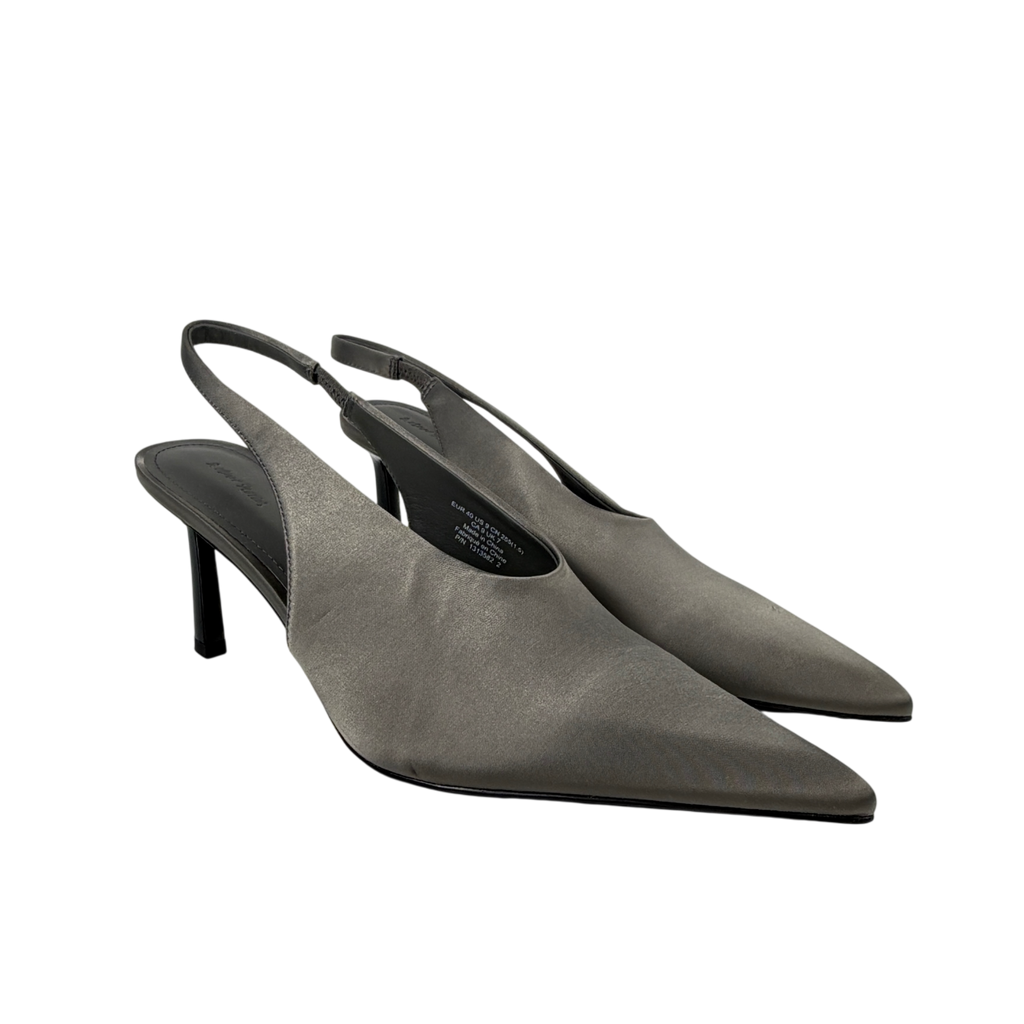 & Other Stories Grey Satin Slingback Pumps UK 7 EU 40