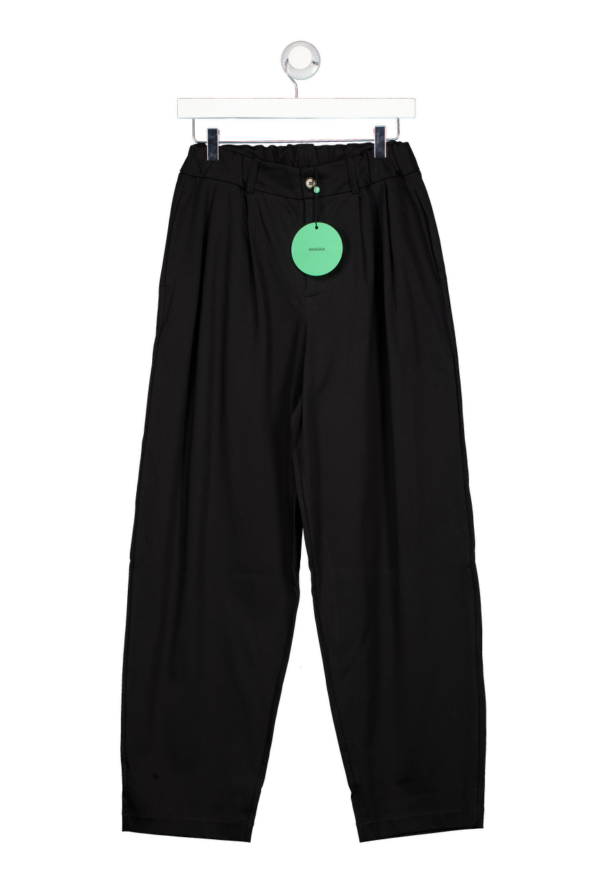 PANGAIA Black Pleated Interlock  Trousers UK XS