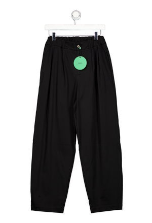 PANGAIA Black Pleated Interlock  Trousers UK XS
