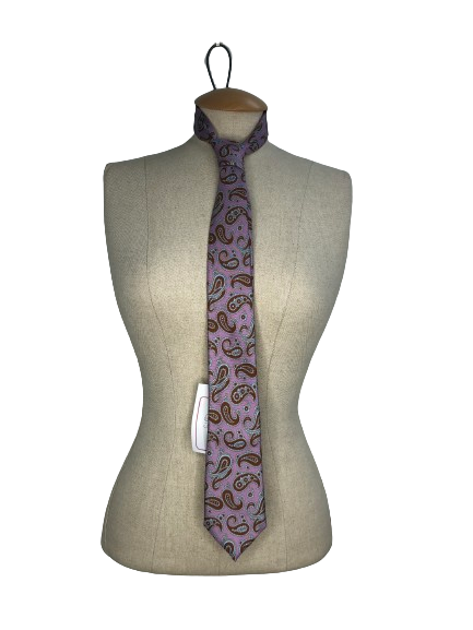 Cravat Club Purple Rhys Paisley Print Silk Tie One Size