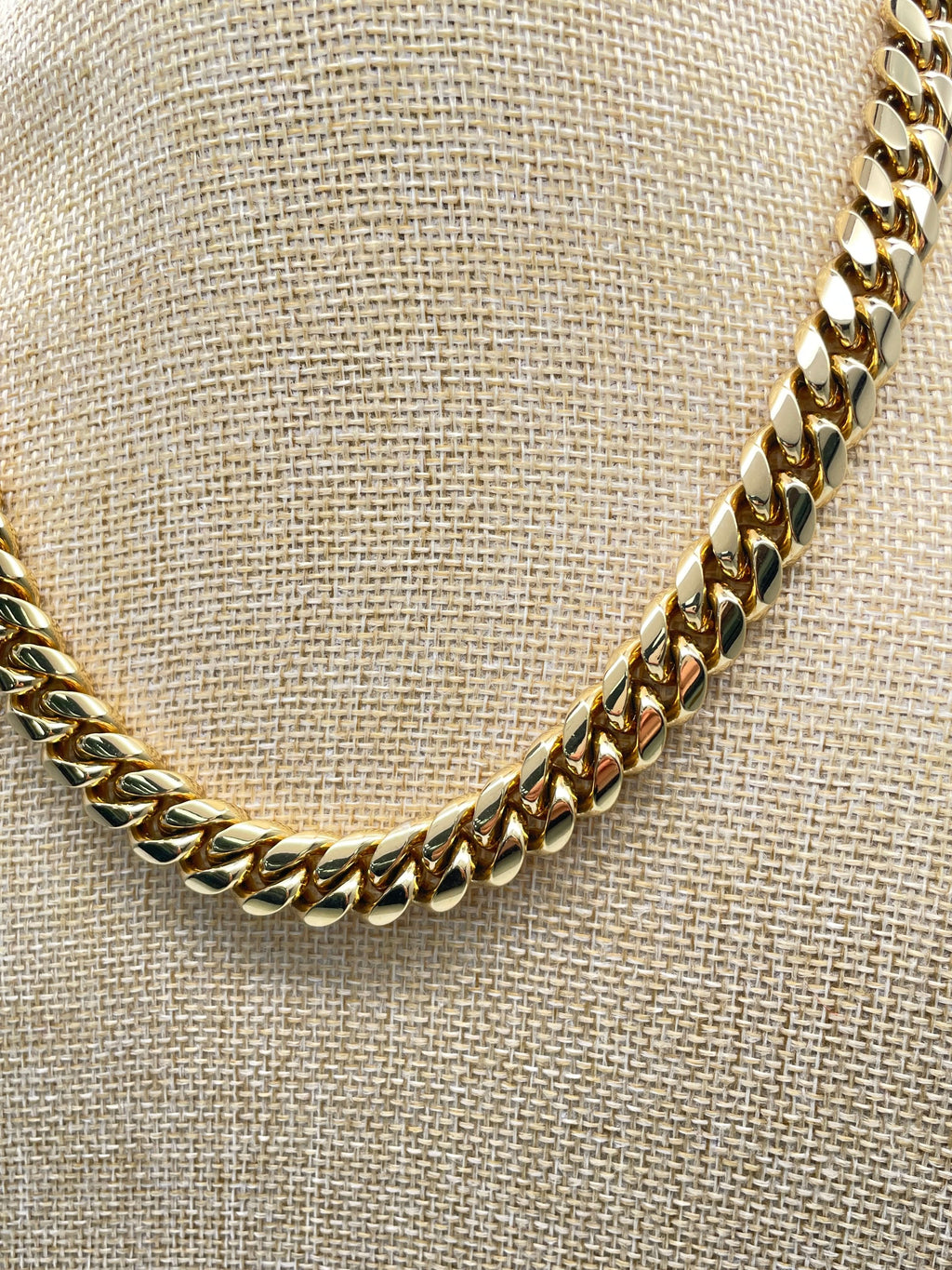 Yellow Gold 18k Plated Longer Length Chubby Chain Link Necklace