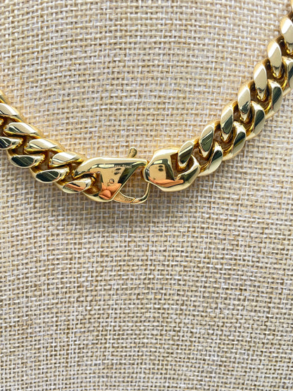 Yellow Gold 18k Plated Longer Length Chubby Chain Link Necklace
