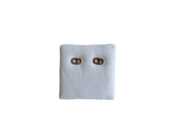 Christian Dior Metallic Petit Cd Stud Earrings