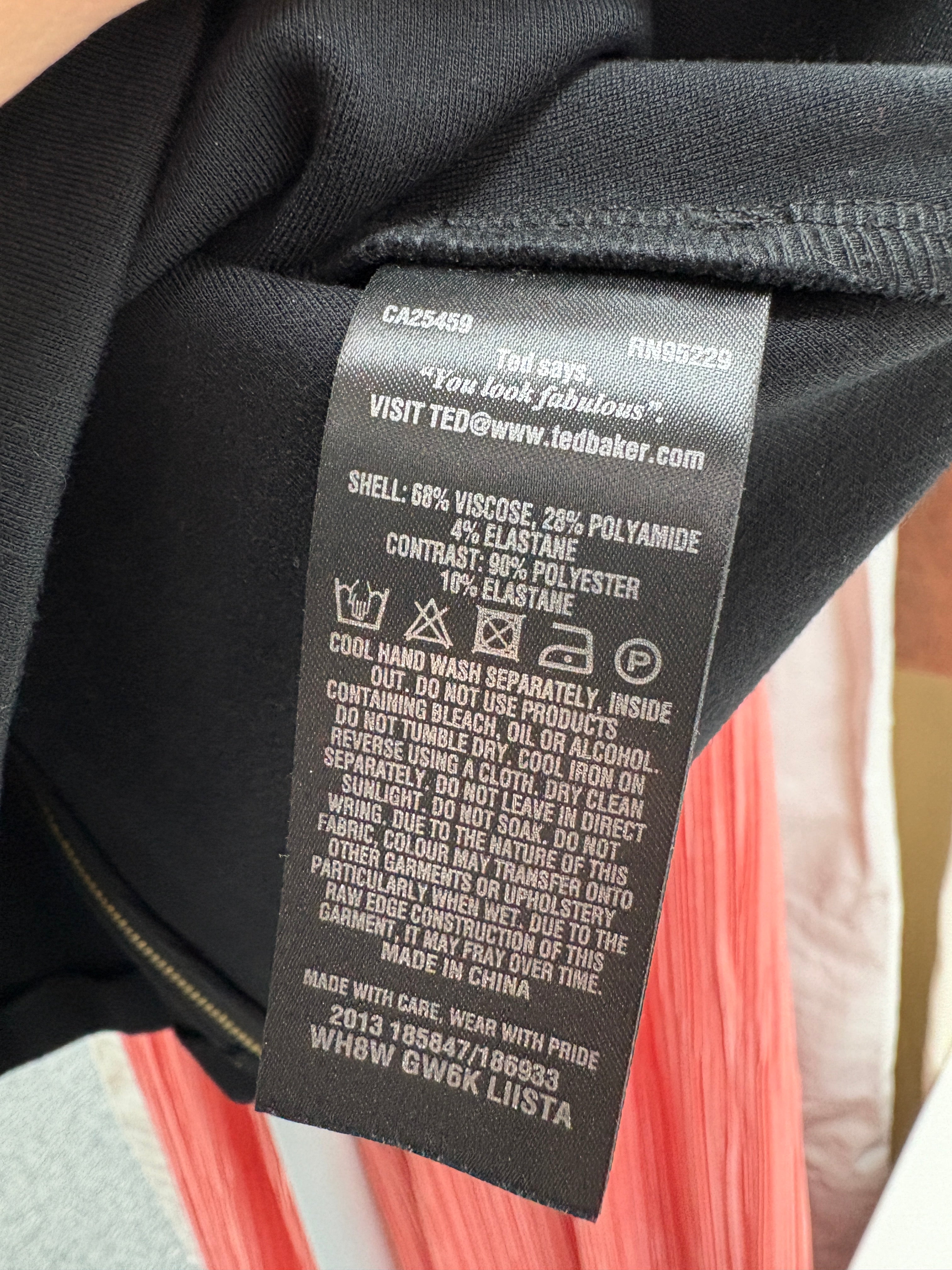 Ted Baker Black Bardot Frill Top UK 14