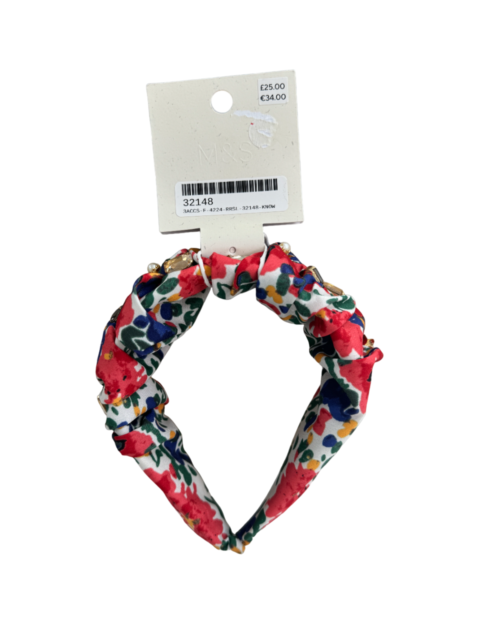 M&S Multicolour Floral Embellished Headband One Size