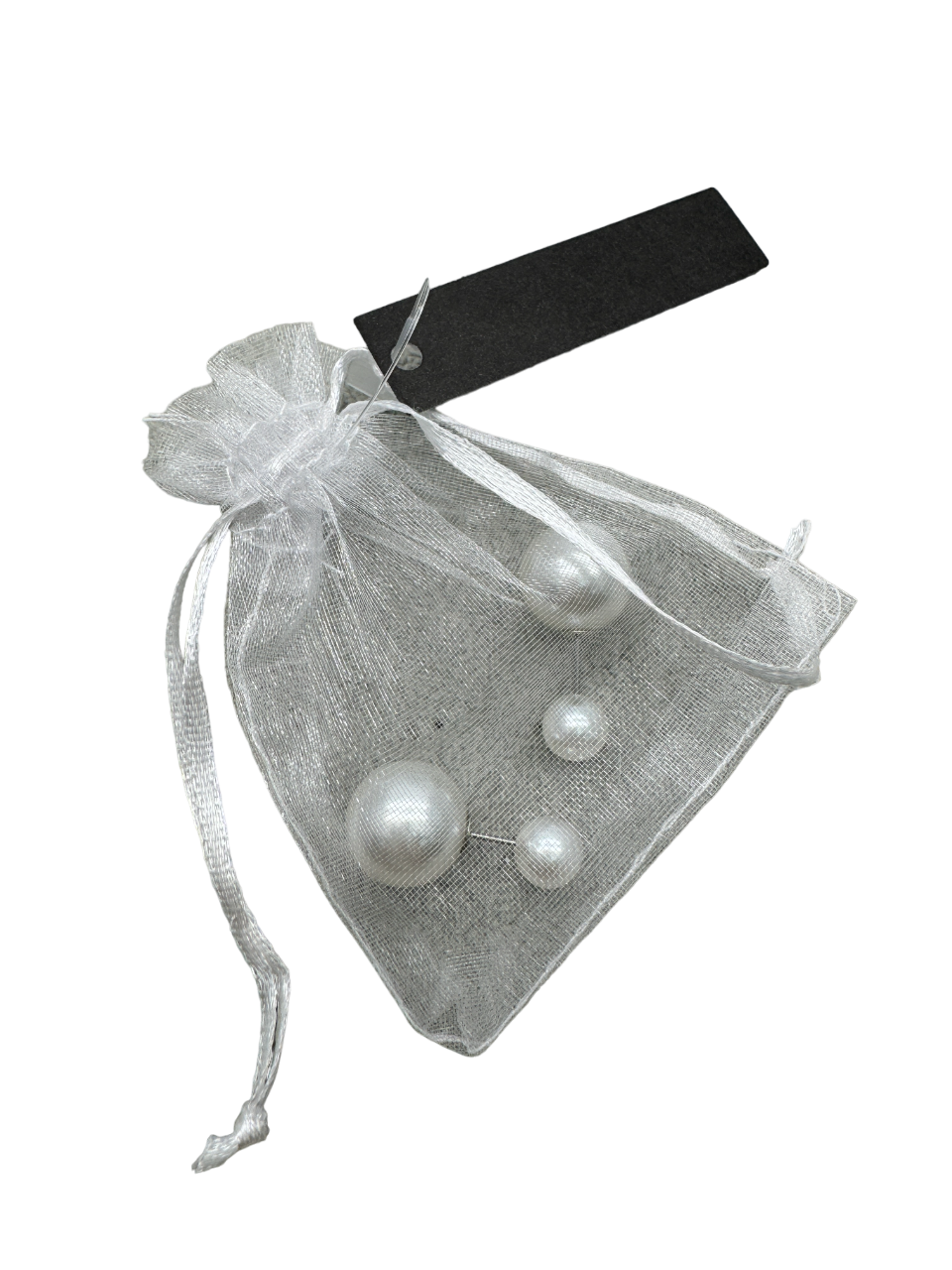 Double Pearl Tribal stud Earrings in tulle gift bag