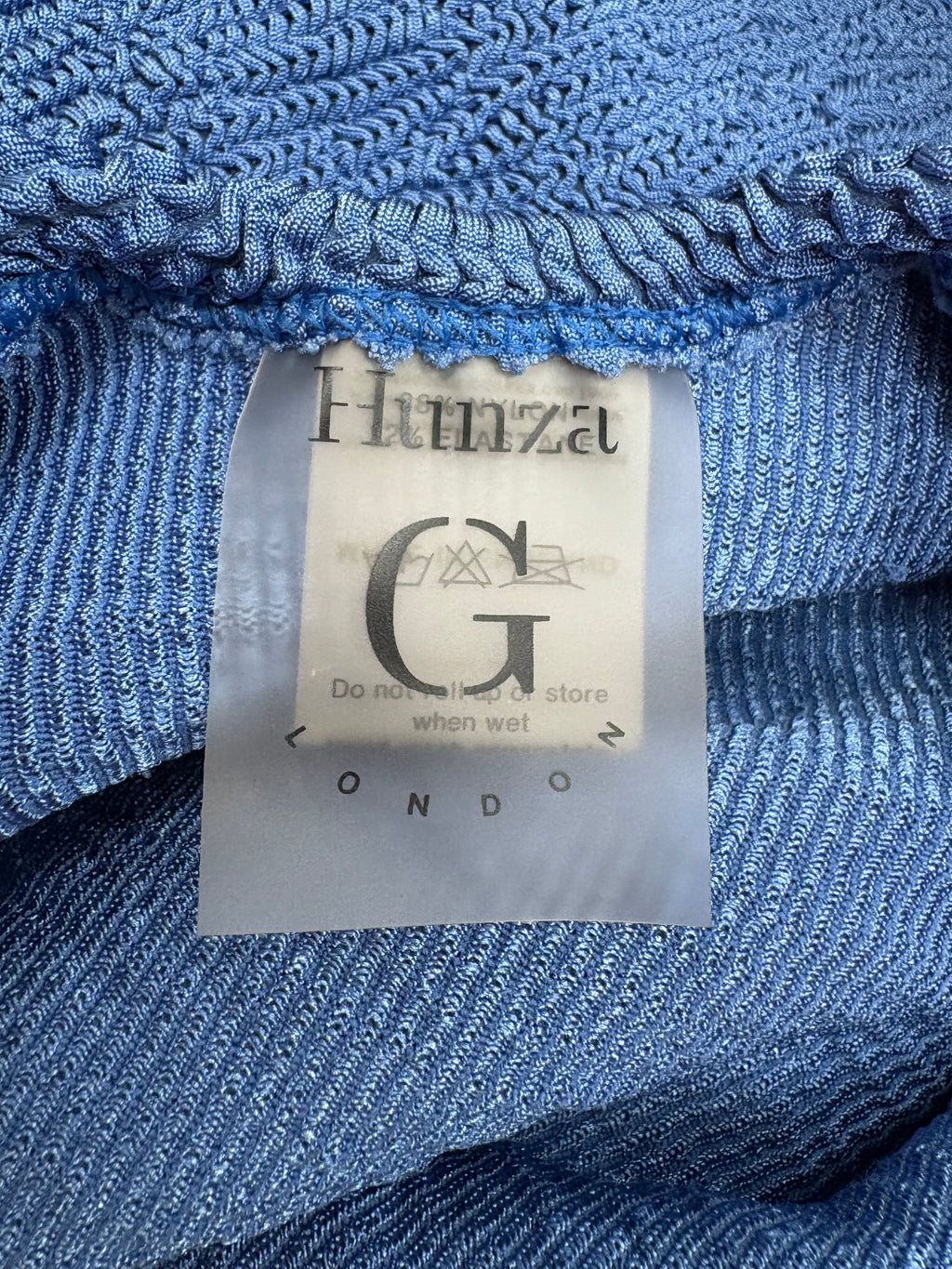 Hunza G Blue Square Neck Swimsuit UK XS/S
