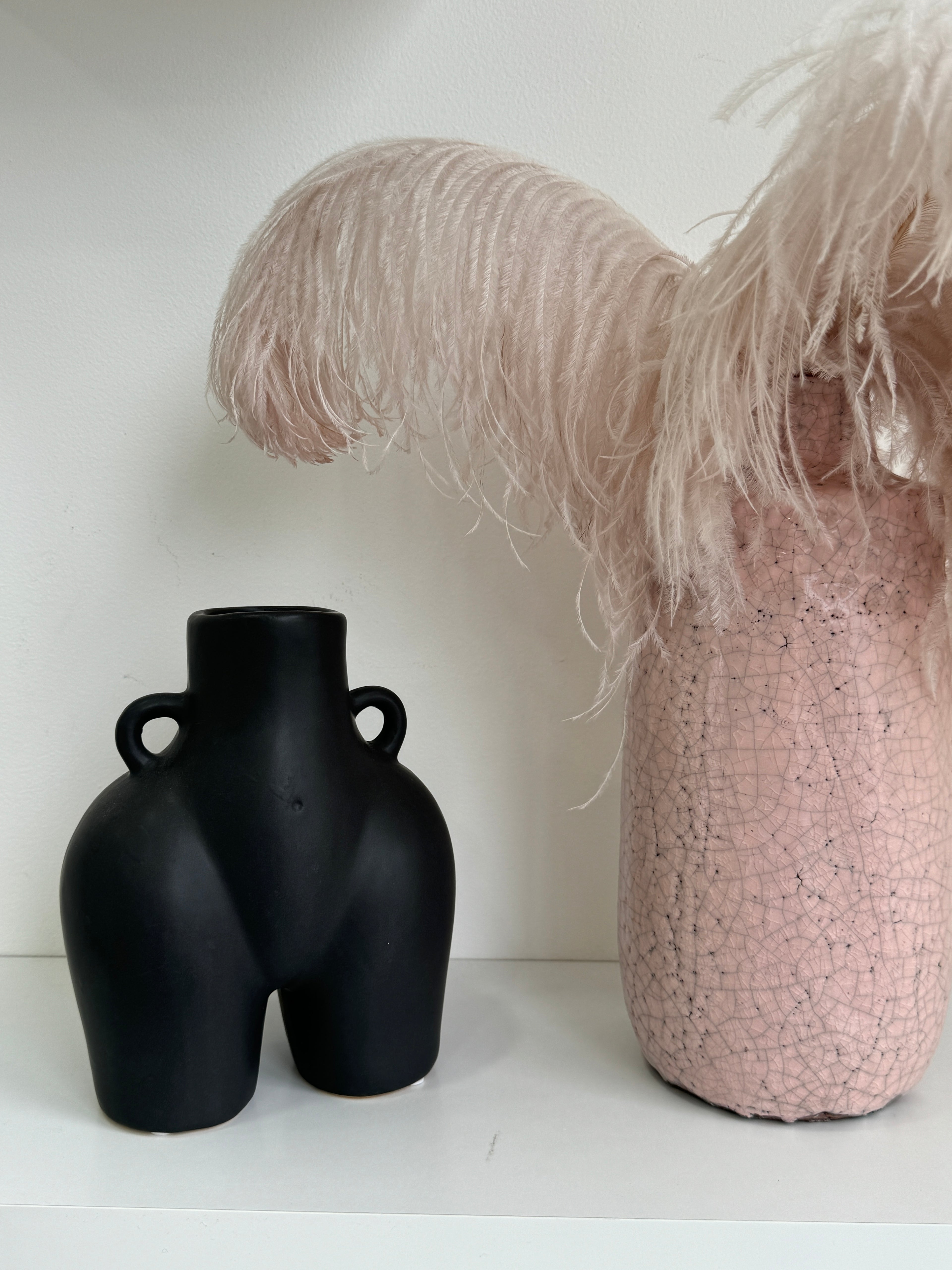 Black ‘love Handles’ 22cm Ceramic Vase