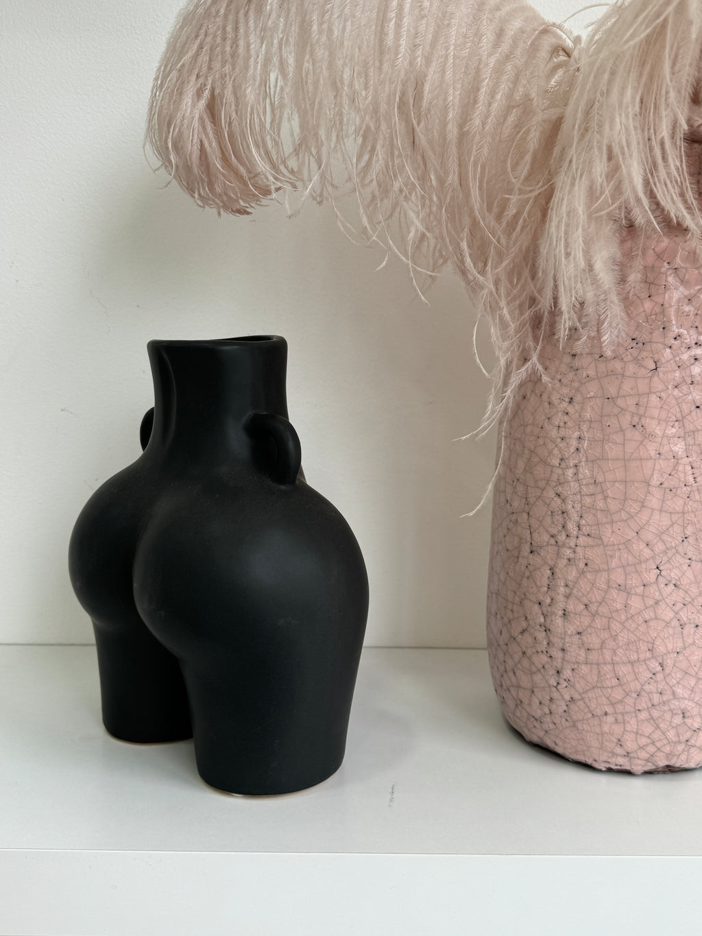 Black ‘love Handles’ 22cm Ceramic Vase