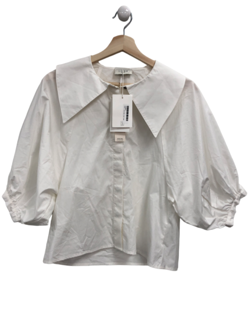 Norr White Puff Sleeve Blouse XS