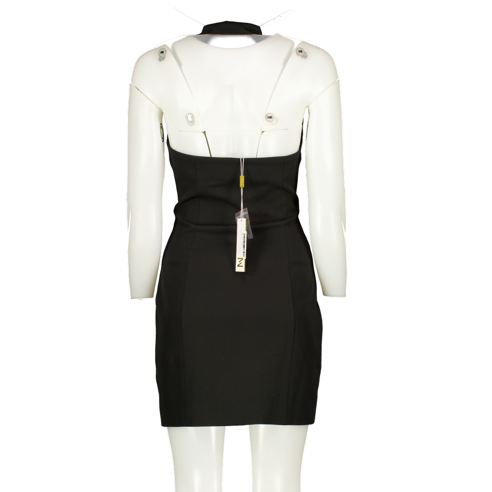 MESHKI Black Daniella Collared Halter Dress UK XS