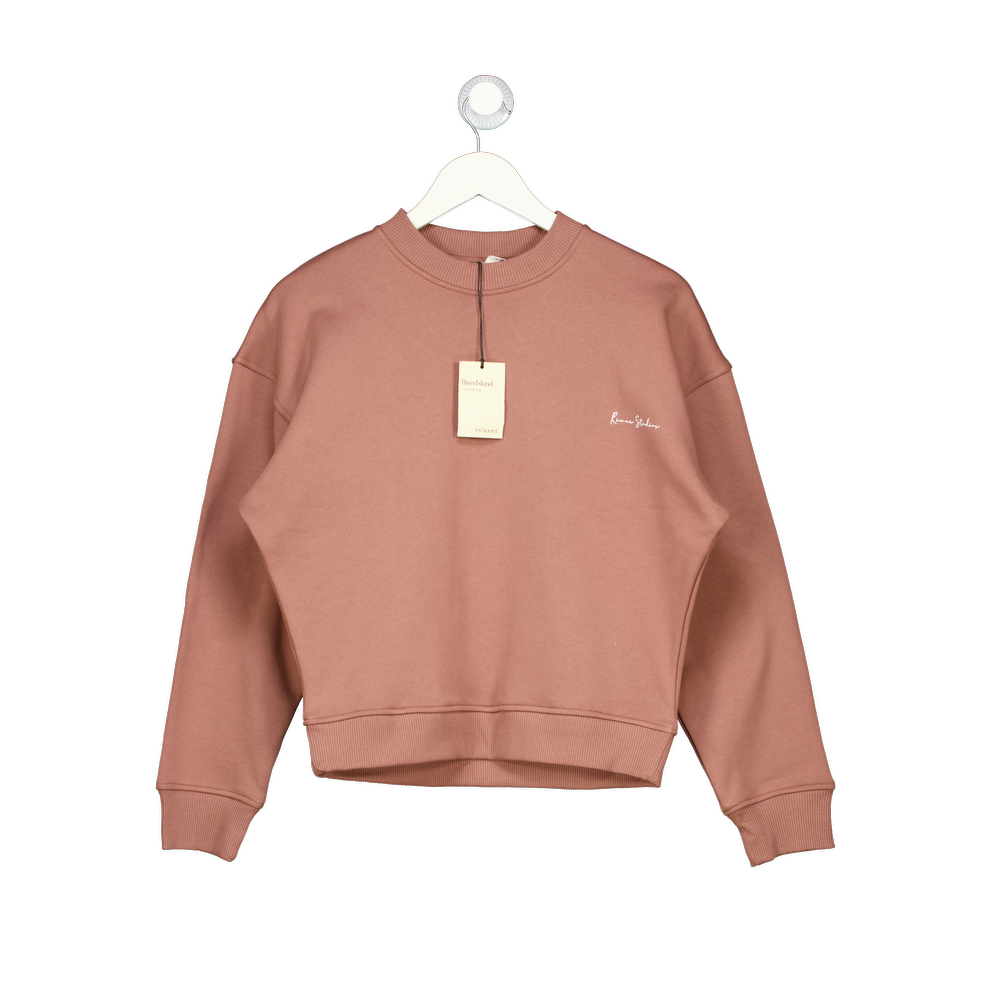 RIVER ISLAND Studio Brown Long Sleeve Sweatshirt UK XS
