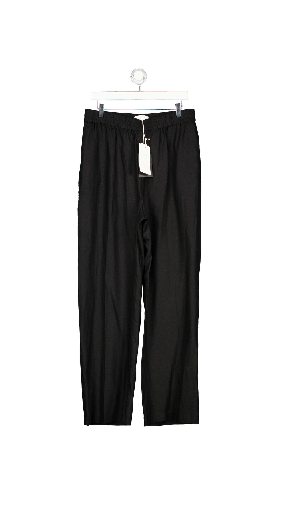 ZARA Black Straight Trousers With Linen UK XL