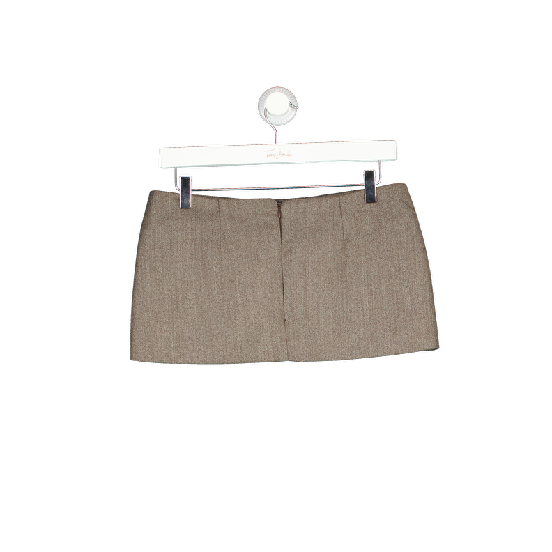 LADO BOKUCHAVA Brown Virgin Wool Blend Mini Skirt UK S