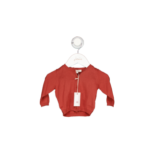 Caramel baby & child Rust Red 100% Fine Knit Cotton Cardigan 0-3 Months