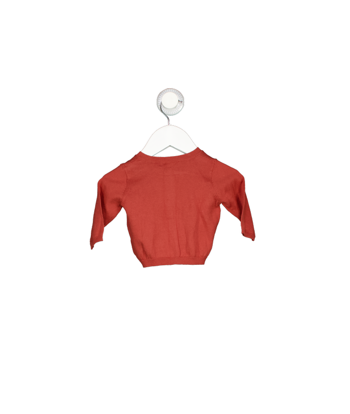 Caramel baby & child Rust Red 100% Fine Knit Cotton Cardigan 0-3 Months