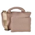 NAGHEDI Shell Pink Woven Neoprene St. Barths Petit Tote Bag With Strap And Pouch