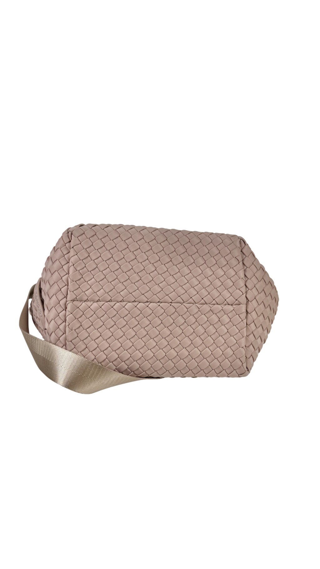 NAGHEDI Shell Pink Woven Neoprene St. Barths Petit Tote Bag With Strap And Pouch