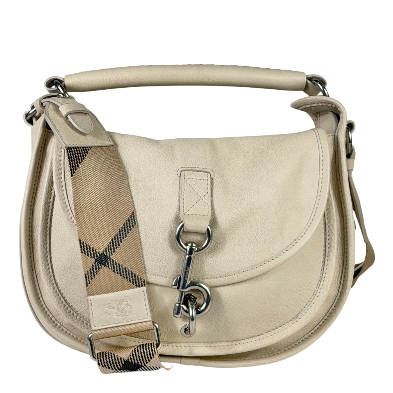 BURBERRY Soap Beige Medium B Clip Messenger Bag
