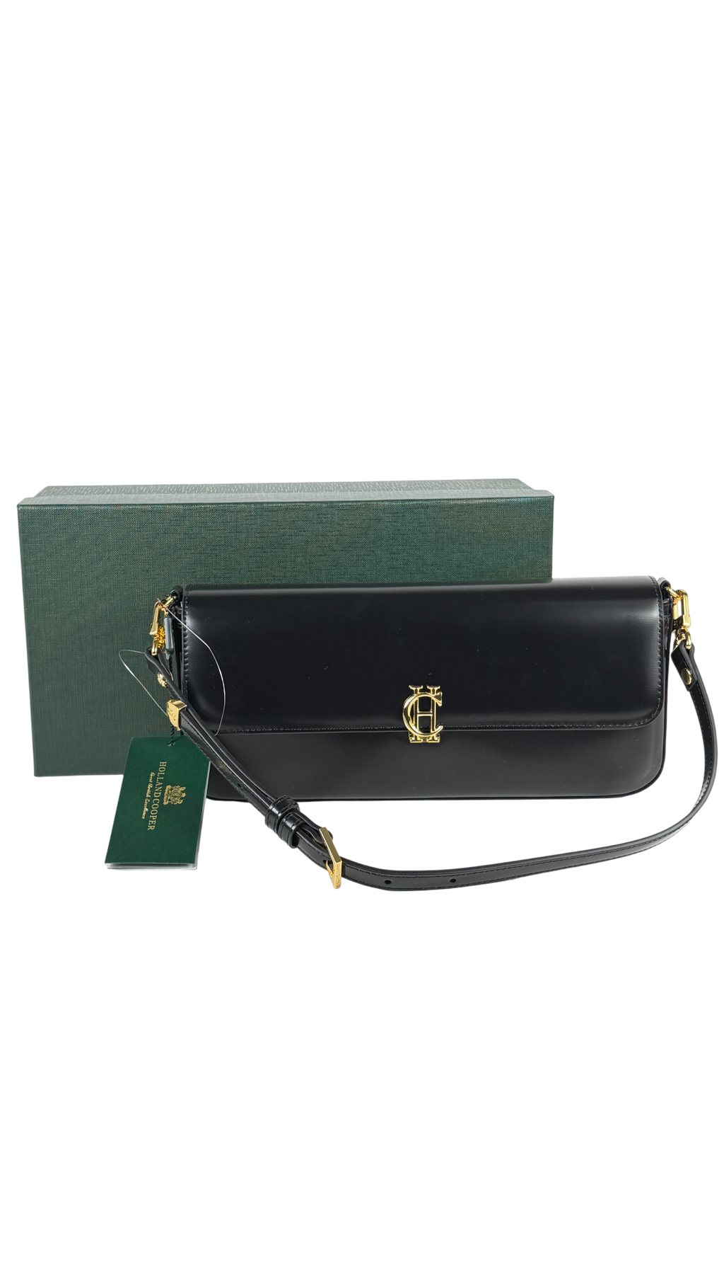 HOLLAND COOPER Marais Shoulder Bag Black Leather