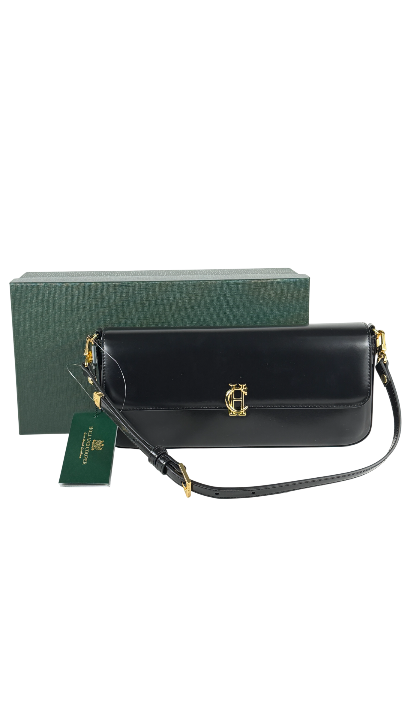HOLLAND COOPER Marais Shoulder Bag Black Leather