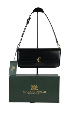 HOLLAND COOPER Marais Shoulder Bag Black Leather