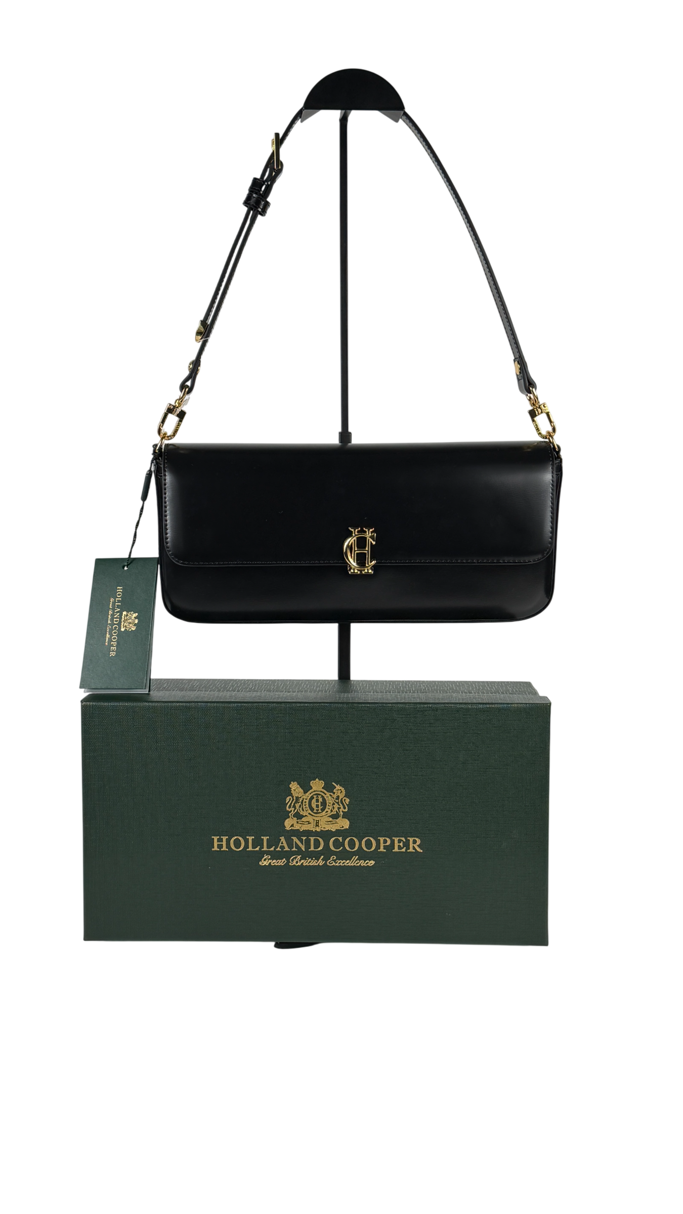 HOLLAND COOPER Marais Shoulder Bag Black Leather